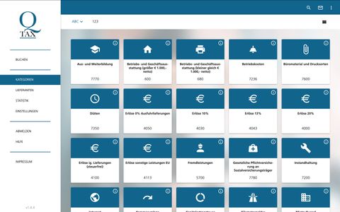 Ansicht der Kategorien